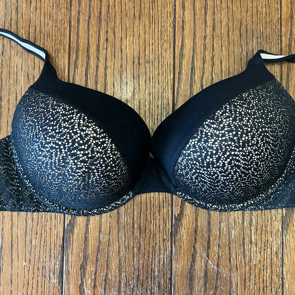 victorias secret body by victoria perfect shape Bra 36DD black lace Multiway